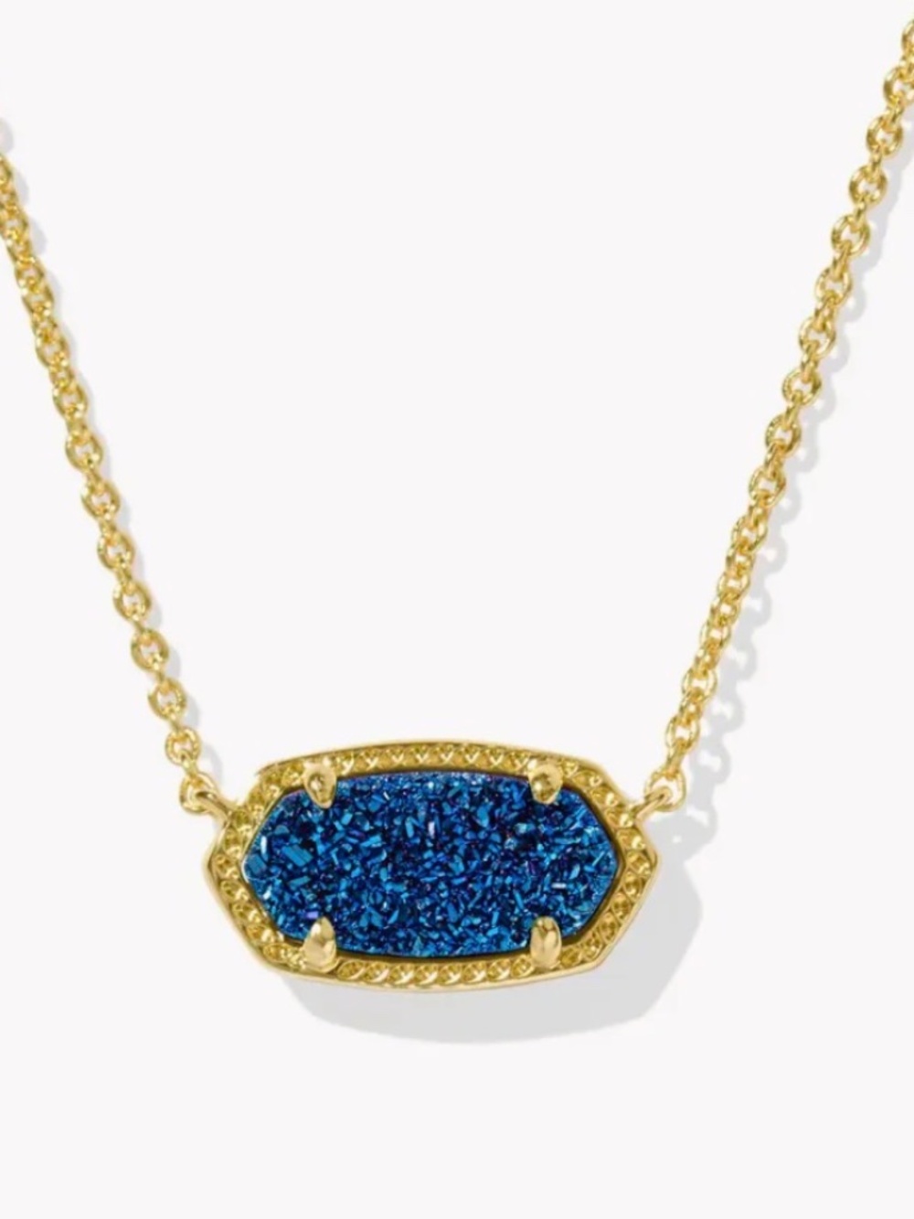 Kendra Scott Gold Elisa Necklace in Blue Drusy